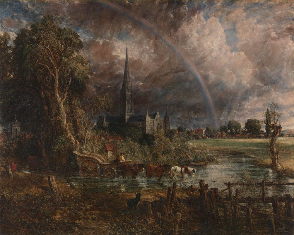 Salisbury Cathedral from the meadows, 1831 (detail)