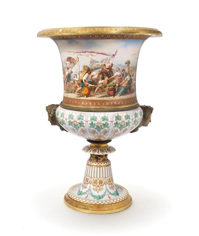 A very large Berlin porcelain vase, c.1859, 90cms high