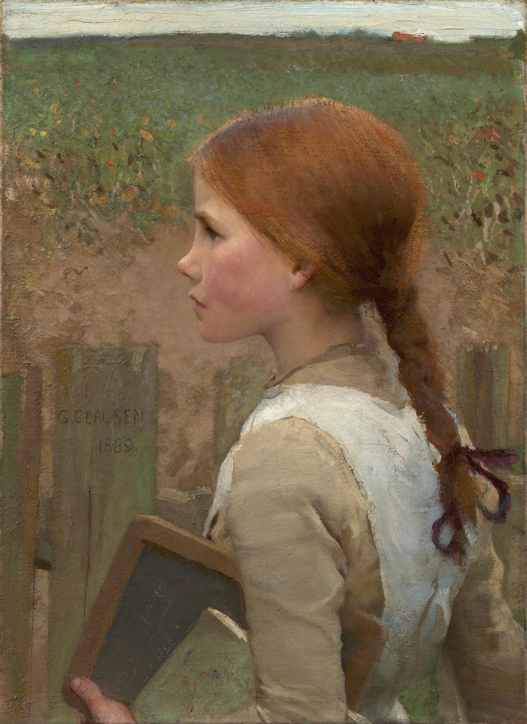 Sir George Clausen, Jeune Fille, 1889 (oil on canvas)